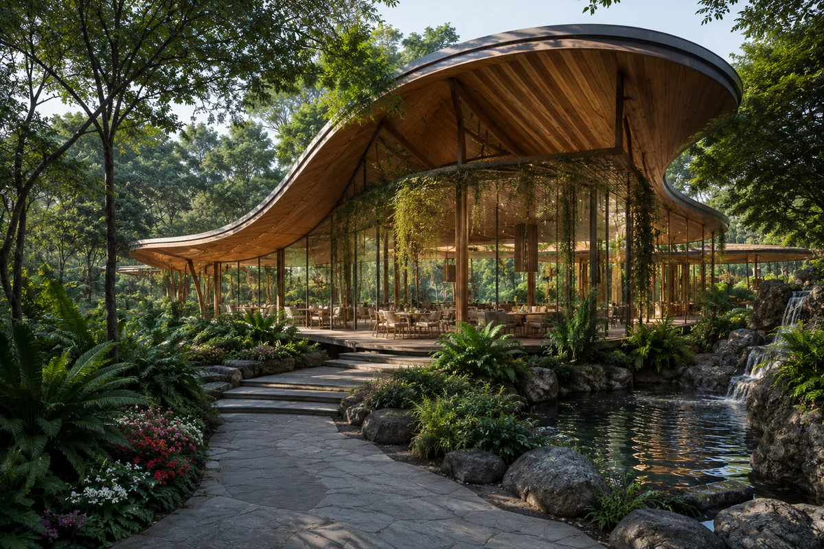 Botanical garden pavilion architecture concept